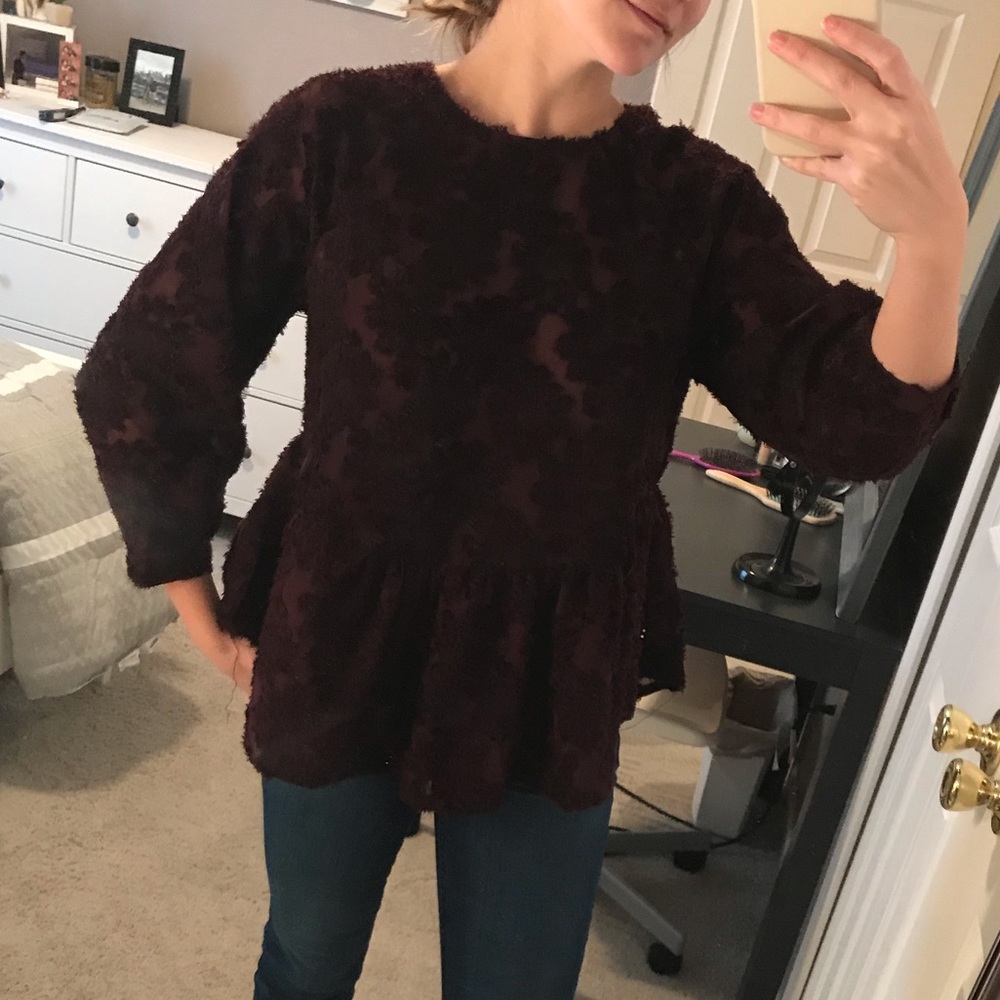 Altar’d State Burgundy Lace Blouse